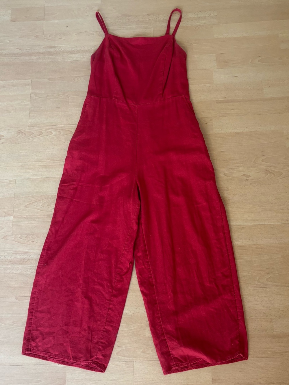 Old Navy Red Wide-Leg Spaghetti Strap Jumpsuit
